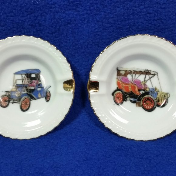 Model T Ashtray Set Vintage Car Ashtray Made In Japan Father's Day Gift Man Cave - Picture 2 of 10